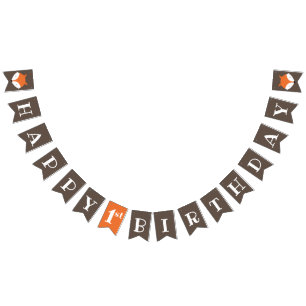 Fox Woodland 1st Birthday Bunting Flags
