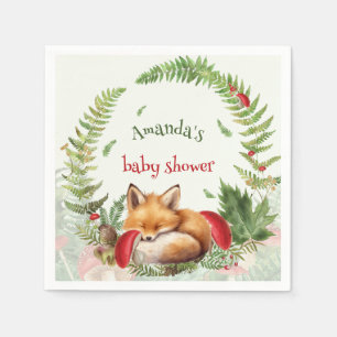 Fox Woodland Animal baby shower  Napkin