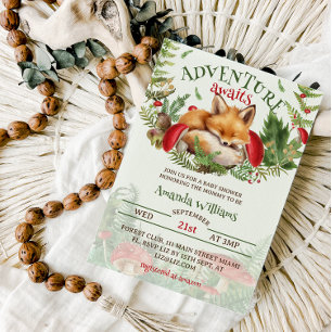 Fox Woodland Baby Shower Invitation