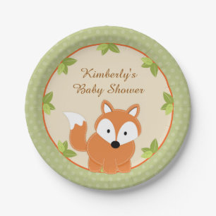 Fox Woodland Baby Shower Paper Party Plates