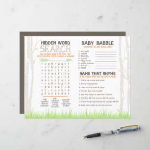Fox Woodland Baby Shower Placemat Activity Sheet