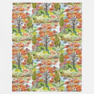 Fox Woodland Cabincore Blanket