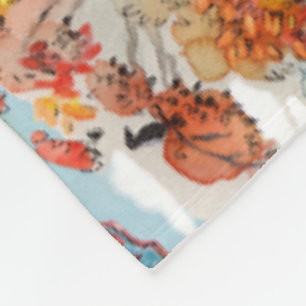 Fox Woodland Cabincore Blanket Horizontal