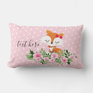 fox woodland, cute lumbar pillow
