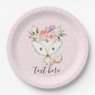 fox woodland, cute paper plate