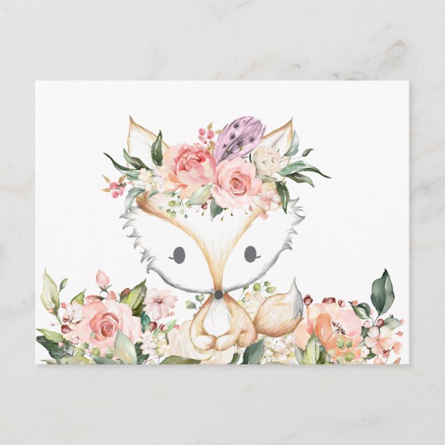 fox woodland, cute postcard (Front)
