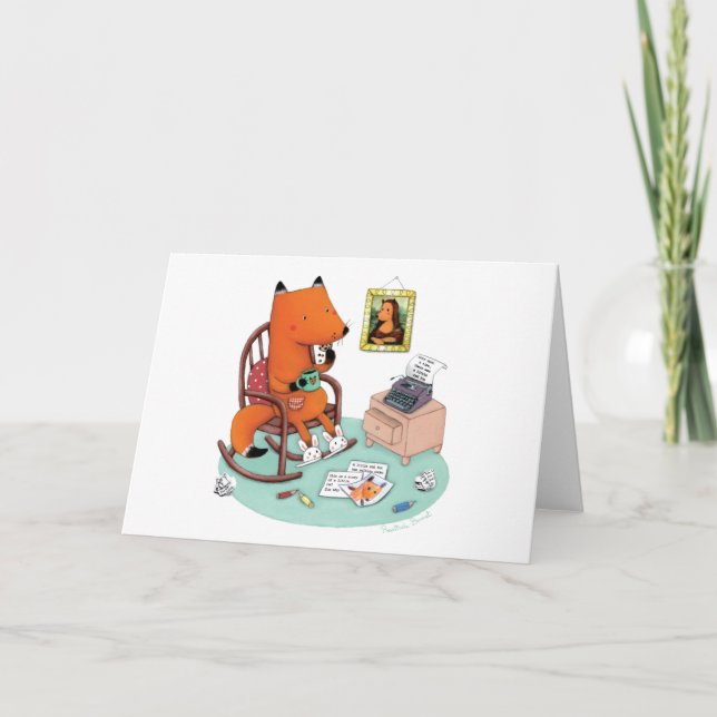 Fox Writes a Letter by Rosalinde Bonnet Thank You Card (Front)