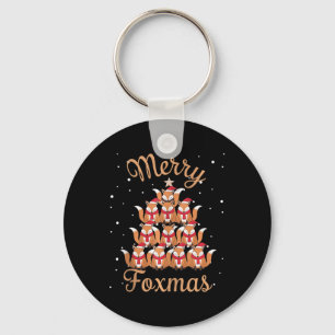Fox Xmas Tree Foxes Christmas Tree Tank Top  Keychain