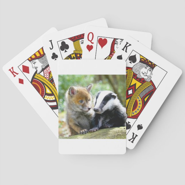 Foxcub & Badger Cute! Playing Cards (Back)