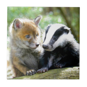 Foxcub & Badger Cute! Tile