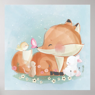 Foxe et une affiche de lapin