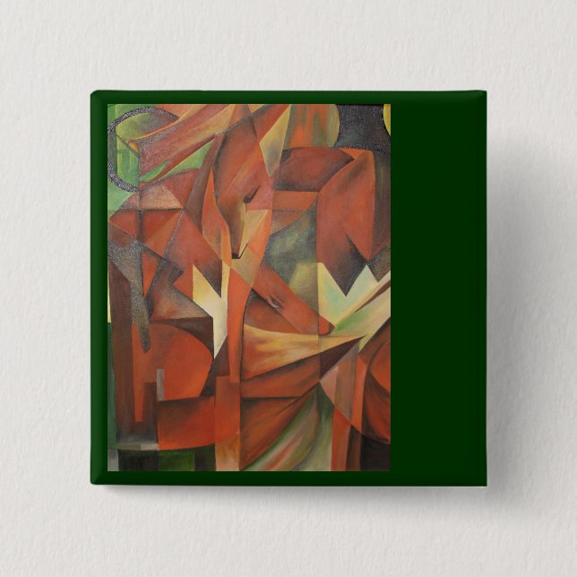 Foxes 2 Inch Square Button (Front)