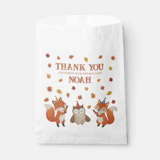 Foxes and Owl Woodland Fall Kids Birthday Party Favour Bag