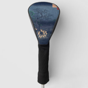 Foxes at Night Shrine Vintage Ukiyo-e Japanese Art Golf Head Cover