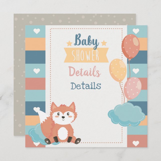 Foxes Baby Shower Invitation (Front/Back)