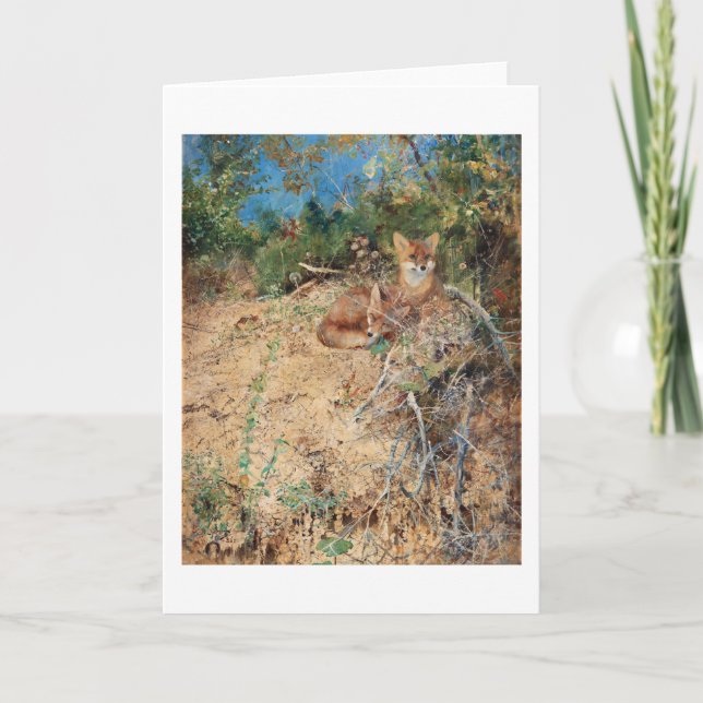 Foxes, Bruno Liljefors Card (Front)