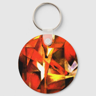 Foxes by Franz Marc Fine Art Keychain