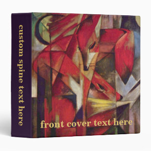 Foxes by Franz Marc, Vintage Abstract Cubism Art Binder
