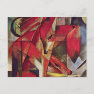 Foxes by Franz Marc, Vintage Abstract Cubism Art Postcard