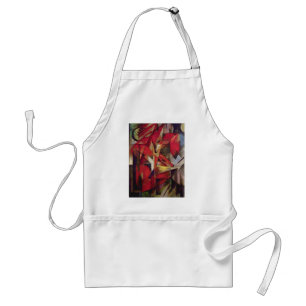 Foxes by Franz Marc, Vintage Abstract Cubism Art Standard Apron