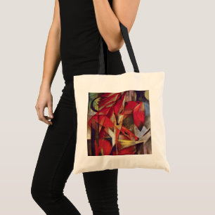 Foxes by Franz Marc, Vintage Abstract Cubism Art Tote Bag