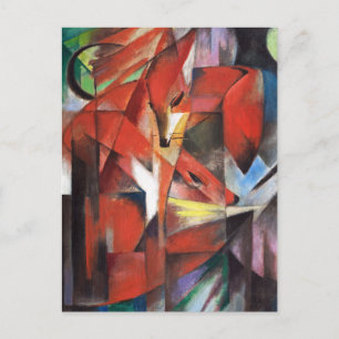 Foxes by Franz Marc, Vintage Wildlife Nature Art Postcard