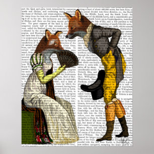 Foxes Courting Poster