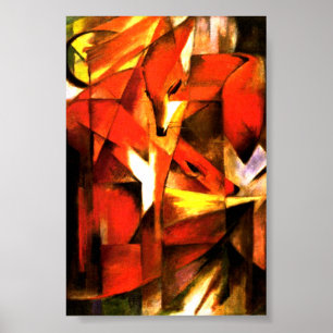 Foxes de Franz Marc Fine Art Poster