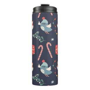 Foxes & Gifts: Christmas Seamless Pattern Thermal Tumbler