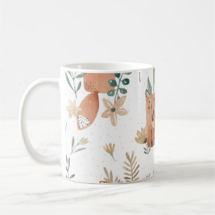 Foxes in Meadows: Watercolor Seamless Coffee Mug
