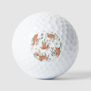 Foxes in Meadows: Watercolor Seamless Golf Balls