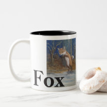 Foxes. Jumping Fox in Snow.