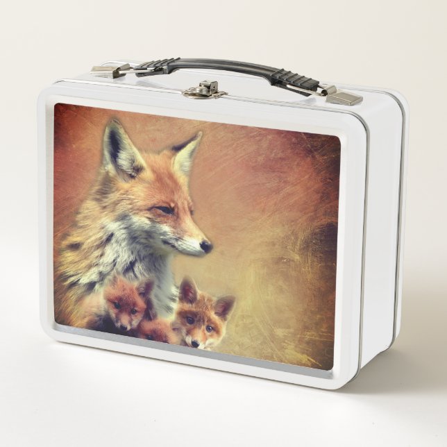 Foxes Metal Lunch Box (Front)