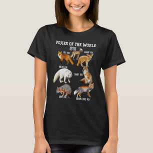 Foxes Of The World Fox Races Educational Wild Ani T-Shirt