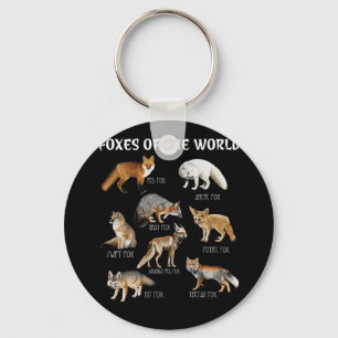 Foxes Of The World Funny Fox Animals Educational Keychain