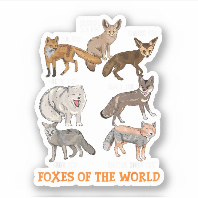 Foxes Of The World Funny Fox Stuff Animals Educati (Front)