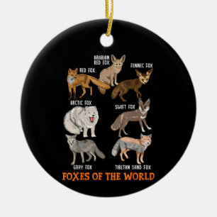 Foxes Of The World Funny Fox Stuff Animals Educati Ceramic Ornament