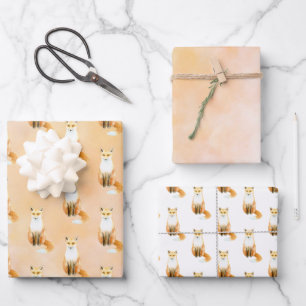 Foxes Peach Watercolor Tissue Paper