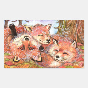 Foxes Play Time Sticker
