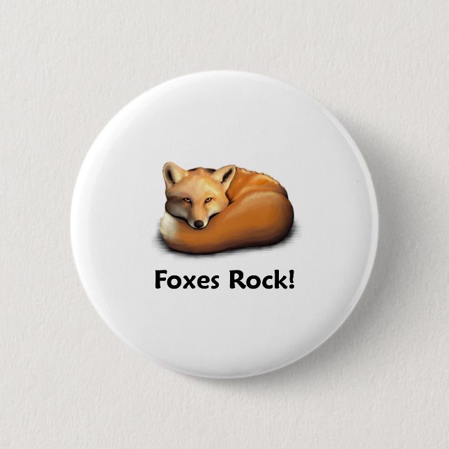Foxes Rock! 2 Inch Round Button (Front)