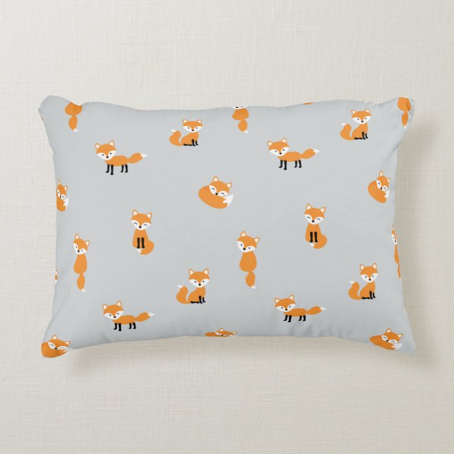 Foxes seamless pattern accent pillow (Front)