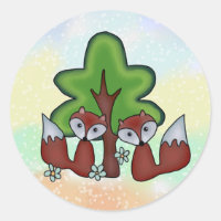 foxes with tree