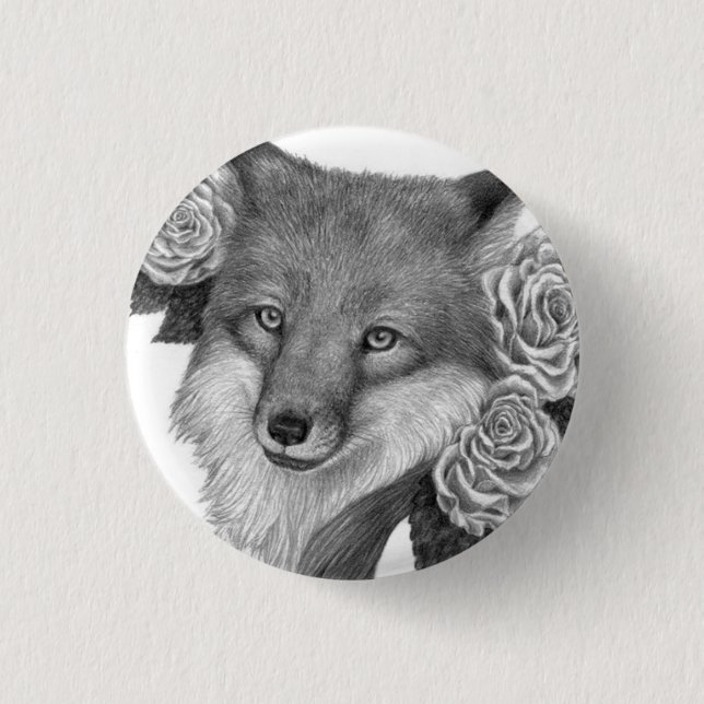 Foxflower 1 Inch Round Button (Front)