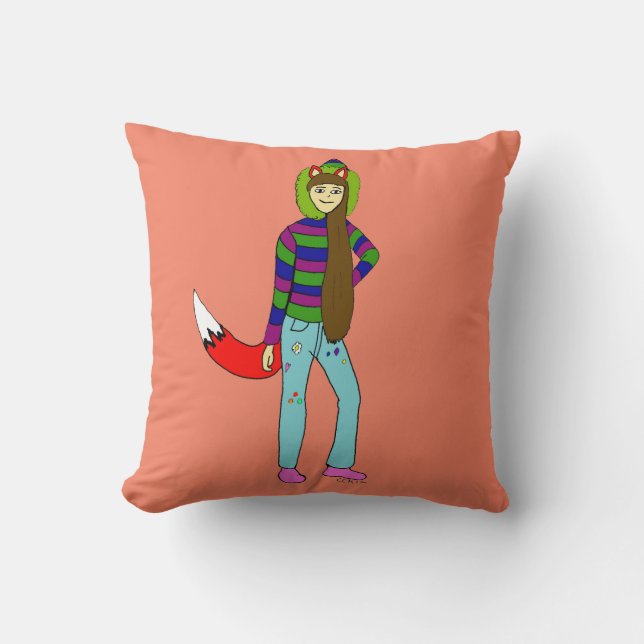 foxgirl throw pillow (Front)