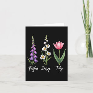Foxglove Daisy Tulip Floral Girl Mom Flower Design Card