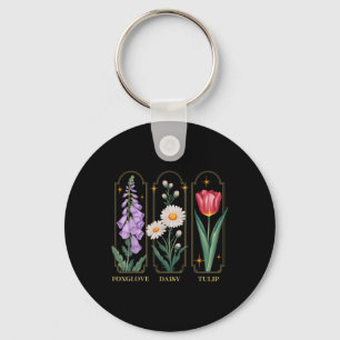 Foxglove Daisy Tulip Floral Keychain