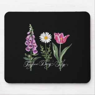 Foxglove Daisy Tulip Floral Mouse Pad