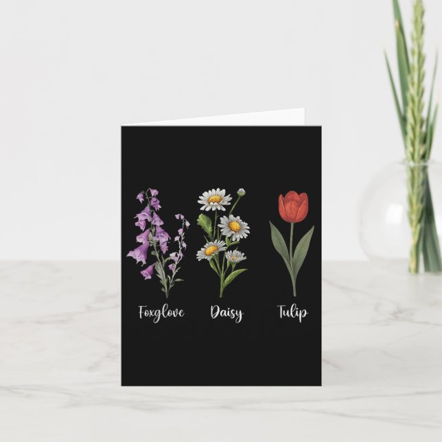 Foxglove Daisy Tulip Tulip Flower Girl Mom  Card (Front)