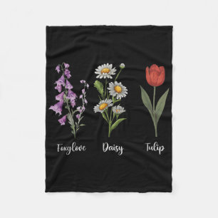 Foxglove Daisy Tulip Tulip Flower Girl Mom Fleece Blanket