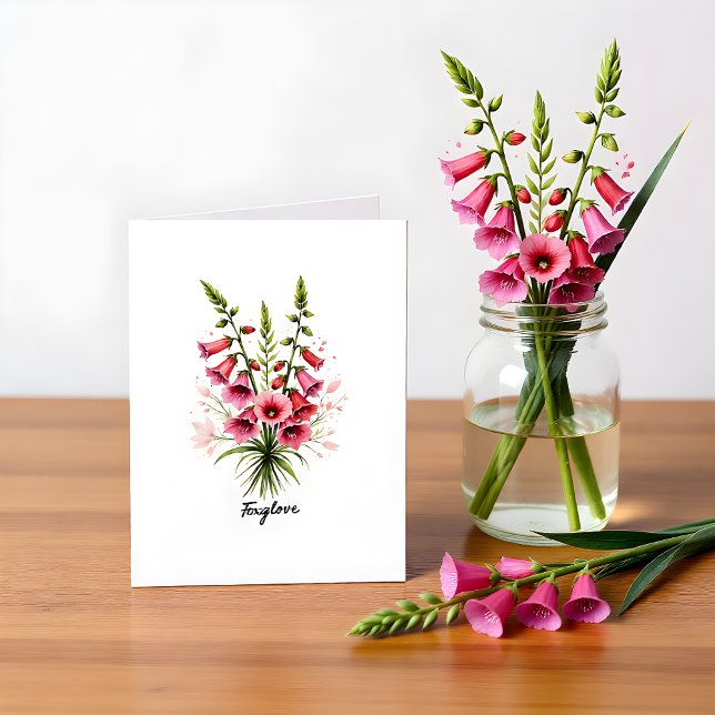 Foxglove Floral Blank Note Card (Creator Uploaded)